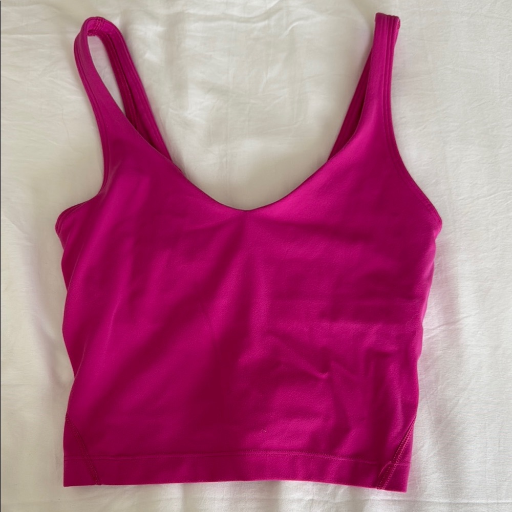 Lululemon Athletica Pink Tank Top Scoop Neck Cropped